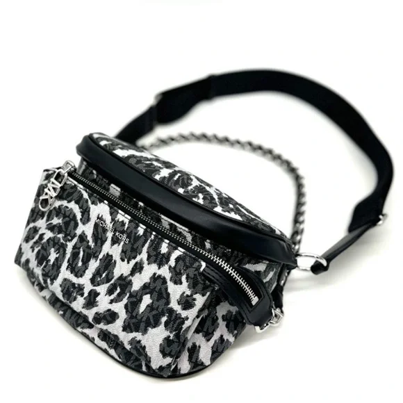 Michael Kors Medium Slater Sling Pack Chain Messenger Crossbody Bag Black Multi - Picture 2 of 11